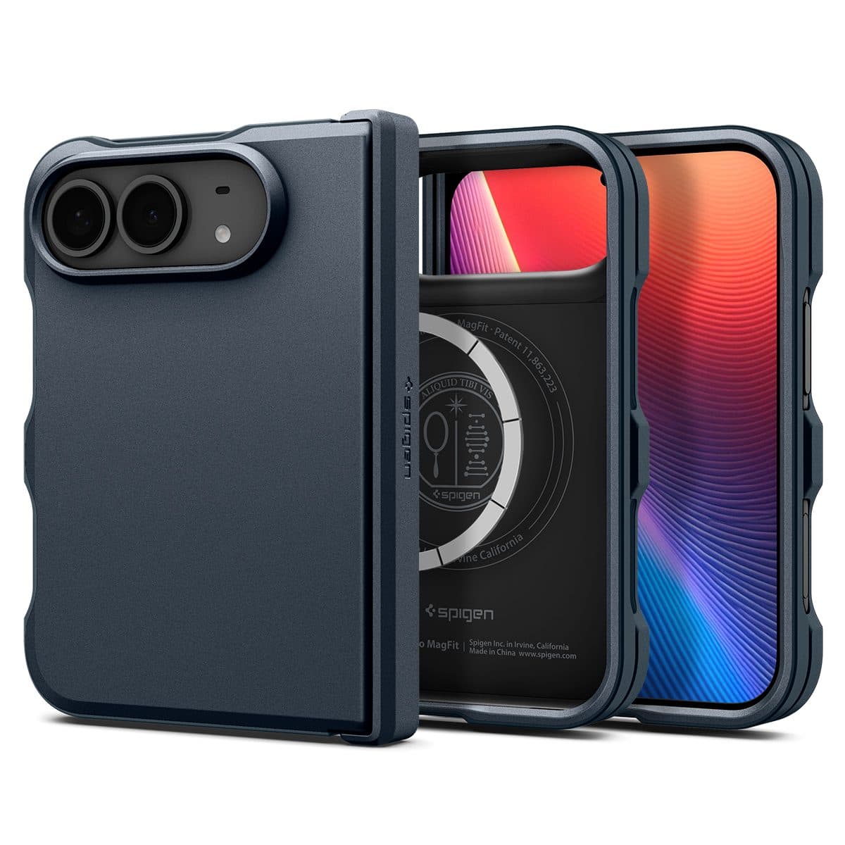Хибриден кейс с най-висока степен на защита за iPhone Duo - Spigen Tough Armor Pro MagSafe Case (metal slate)