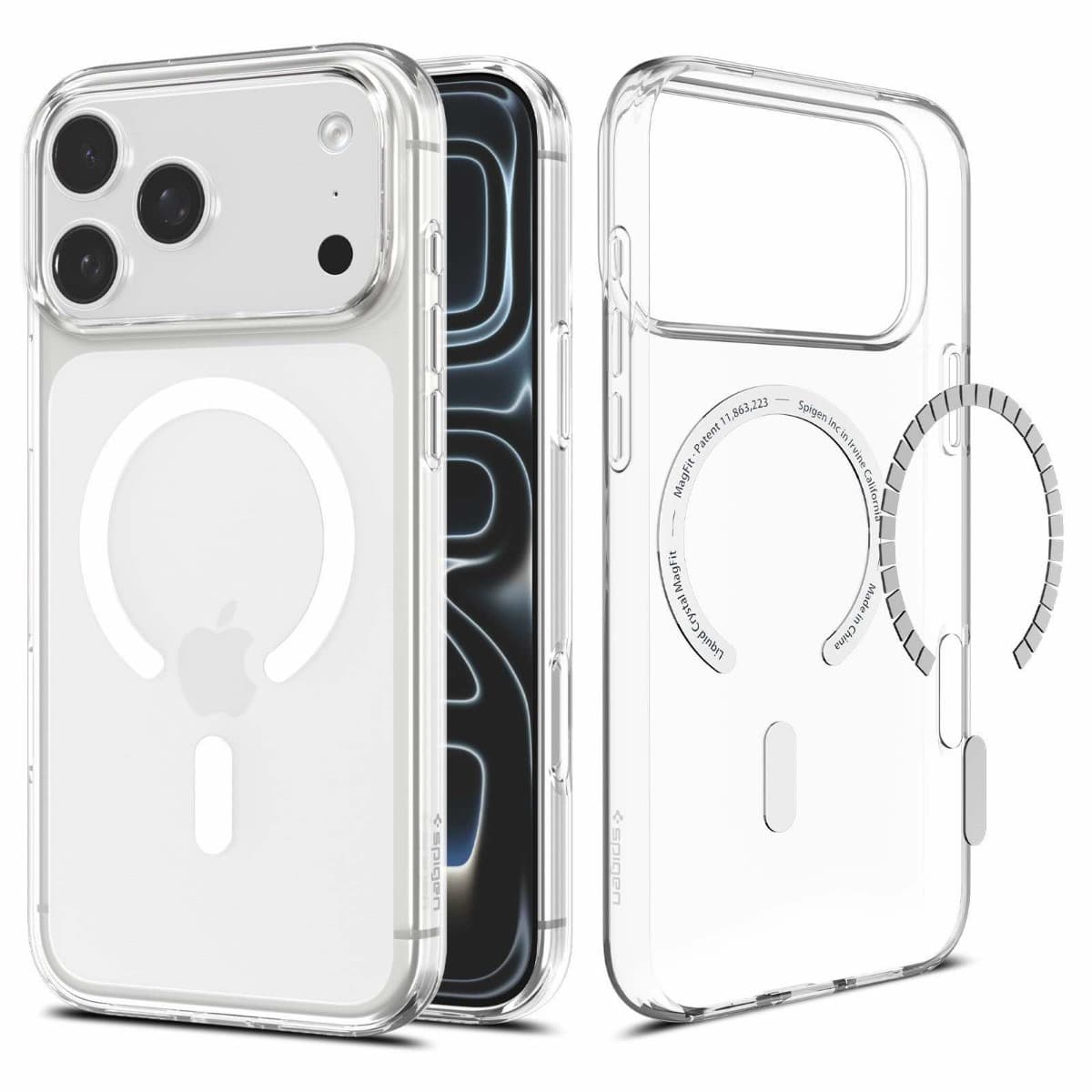 Тънък силиконов (TPU) калъф с MagSafe за iPhone 18 Pro, iPhone 17 Pro - Spigen Liquid Crystal MagSafe Case (прозрачен-бял)
