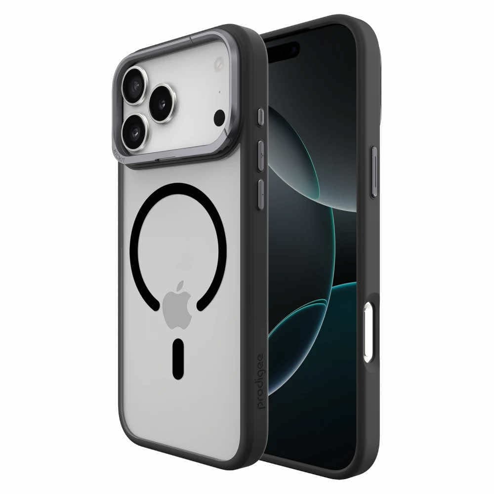 Хибриден удароустойчив кейс с MagSafe и вградена поставка за iPhone 18 Pro Max, iPhone 17 Pro Max - Prodigee KickIt M Case (черен)