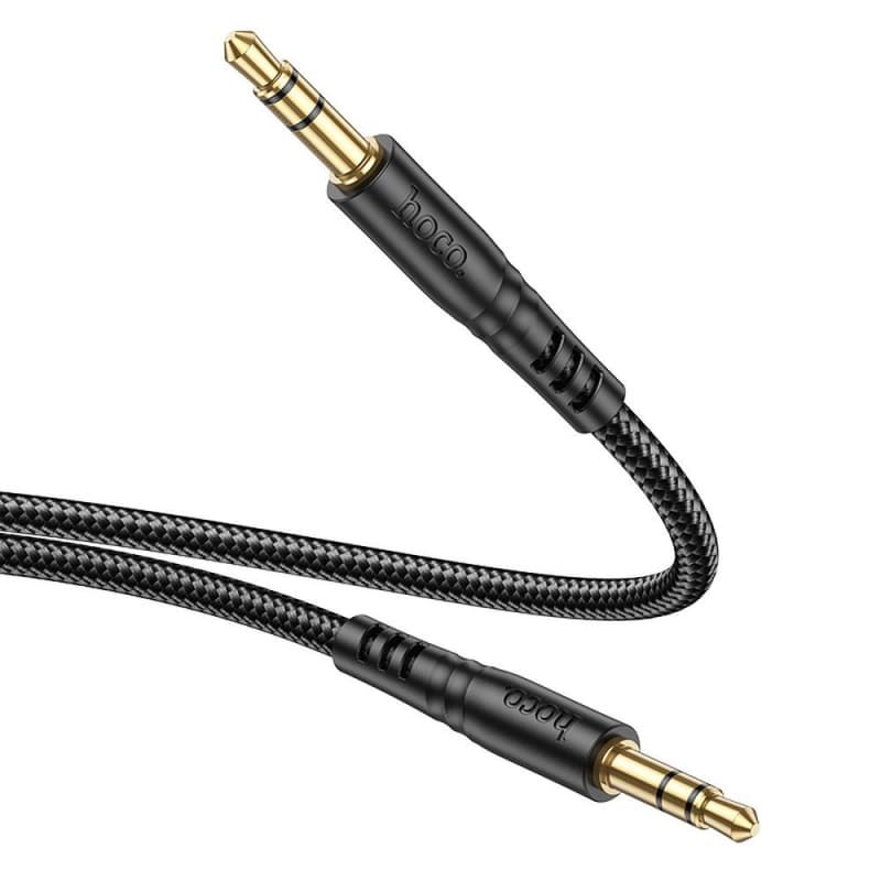 Качествен 3.5 мм. аудио кабел - 3.5mm to 3.5mm Audio Cable Hoco UPA24 (black) (100 см)