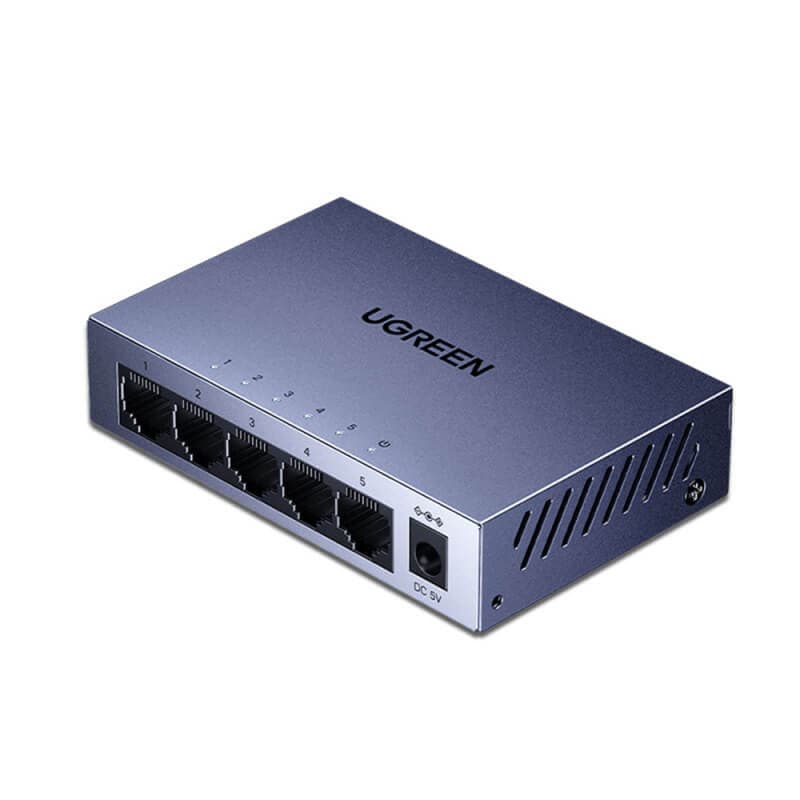 5-портов Gigabit Ethernet управляем суич - Ugreen CM933 5-Port Gigabit Ethernet Switch RJ45 (black)