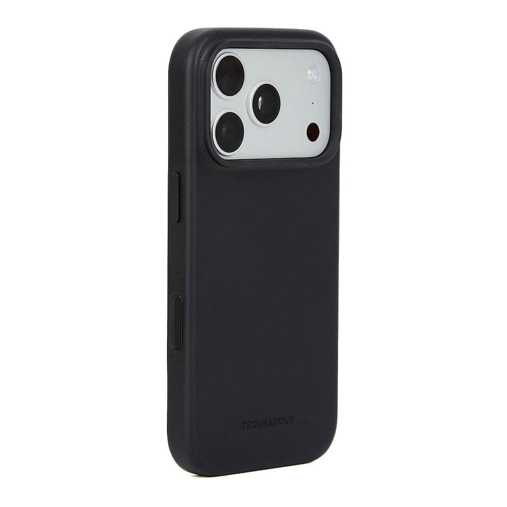 Премиум кожен (естествена кожа) кейс с MagSafe за iPhone 18 Pro, iPhone 17 Pro - Troubadour Full Leather MagSafe Case (черен)