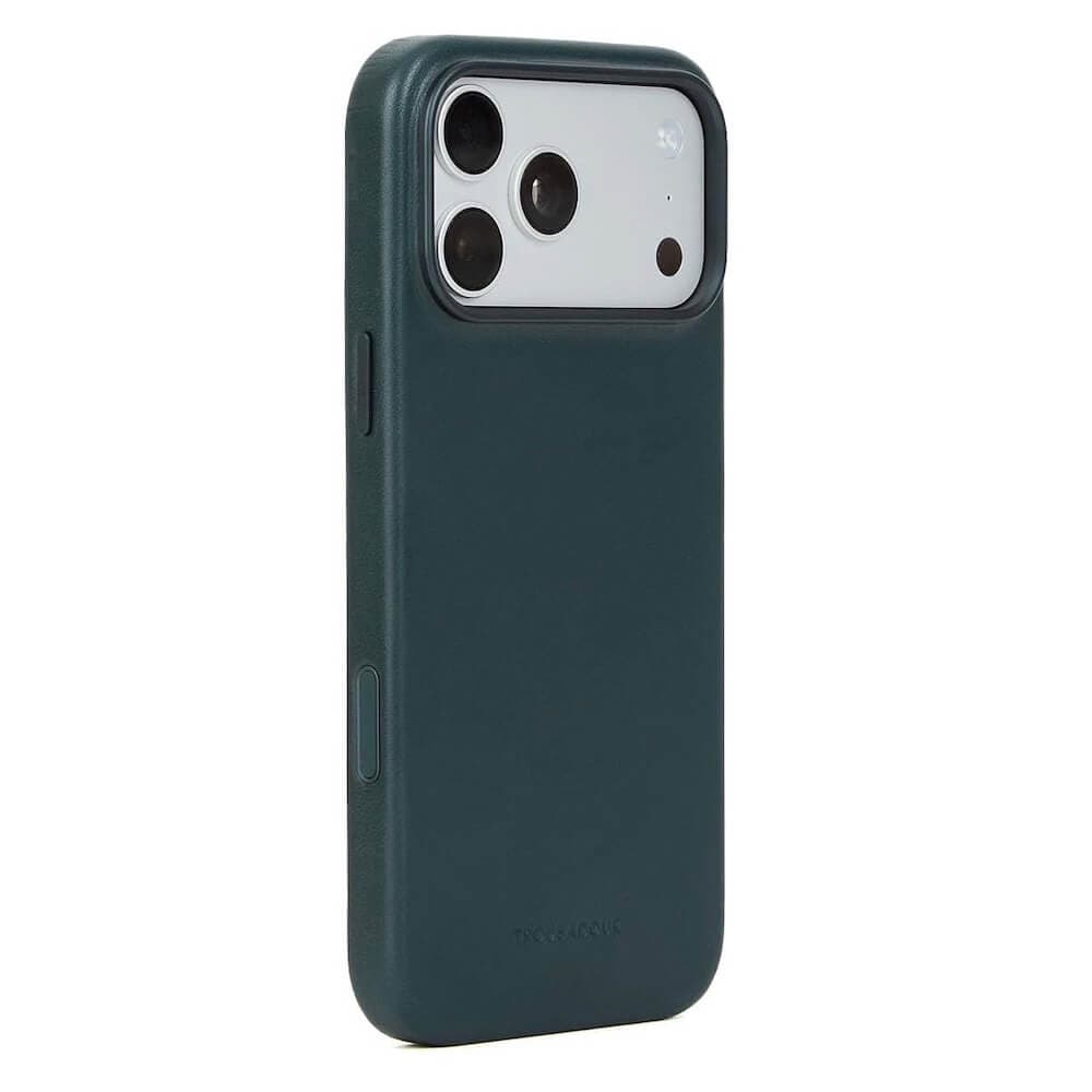 Премиум кожен (естествена кожа) кейс с MagSafe за iPhone 18 Pro Max, iPhone 17 Pro Max - Troubadour Full Leather MagSafe Case (obsidian green)