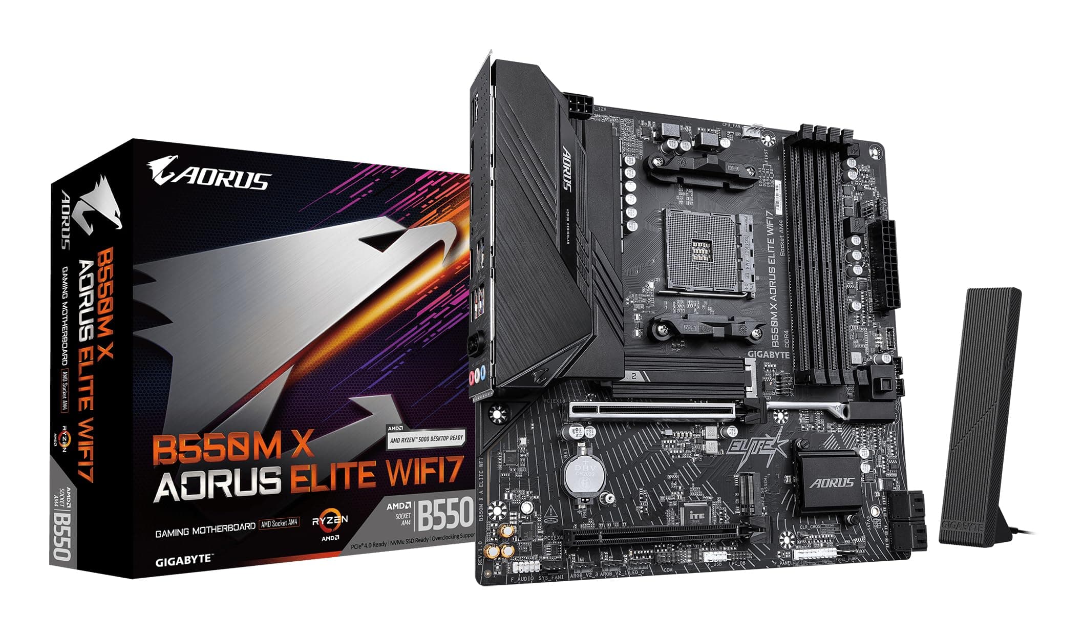 Дънна платка GIGABYTE B550M X AORUS ELITE WIFI7, Socket AM4