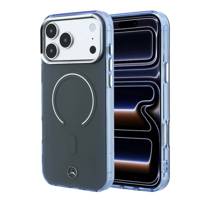 Дизайнерски хибриден кейс с MagSafe за iPhone 18 Pro - Mercedes PC TPU Double Layer Case (аnthracite-blue)