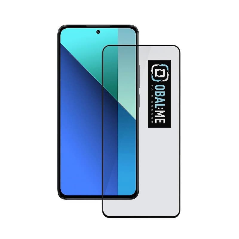 Обхващащо и ръбовете стъклено защитно покритие за дисплея наXiaomi Redmi Note 13 4G 5G - OBALME Tempered Glass Screen Protector 5D (clear-black)