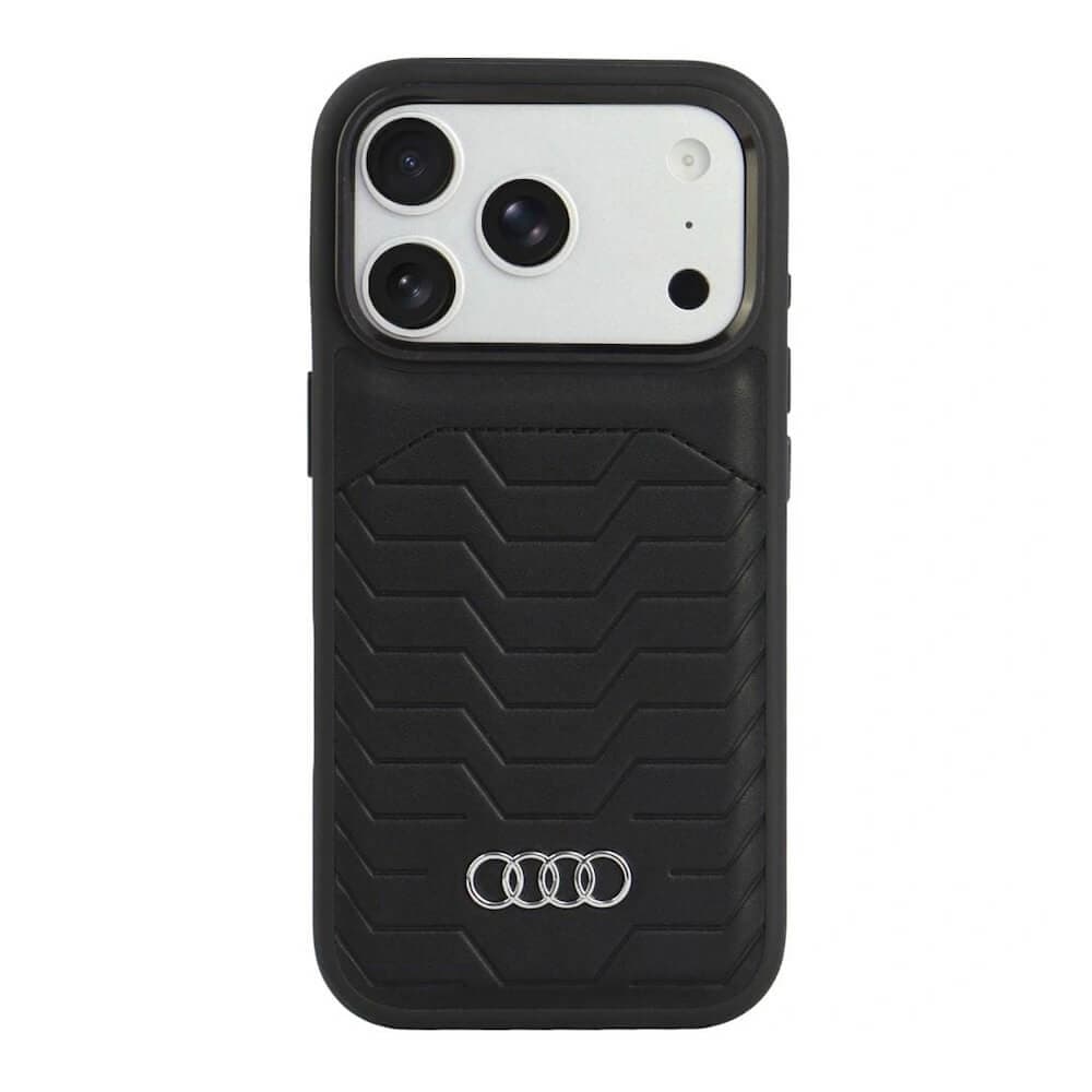 Дизайнерски кожен кейс с MagSafe за iPhone 18 Pro, iPhone 17 Pro - Audi GT Synthetic Leather MagSafe Case (black)
