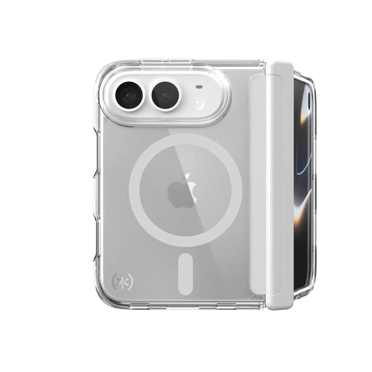 Удароустойчив хибриден кейс с Magsafe за iPhone Duo - Speck Presidio Perfect Clear Fold MagSafe Case