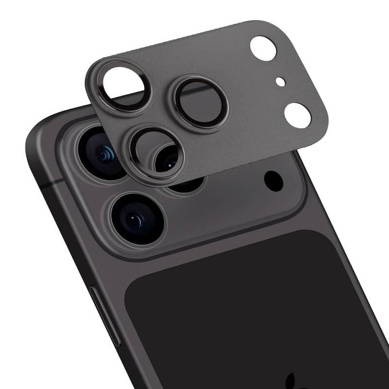Предпазни стъклени лещи с цяла метална плочка за камерата на iPhone 18 Pro - OBALME Camera Island Lens Protector (black)