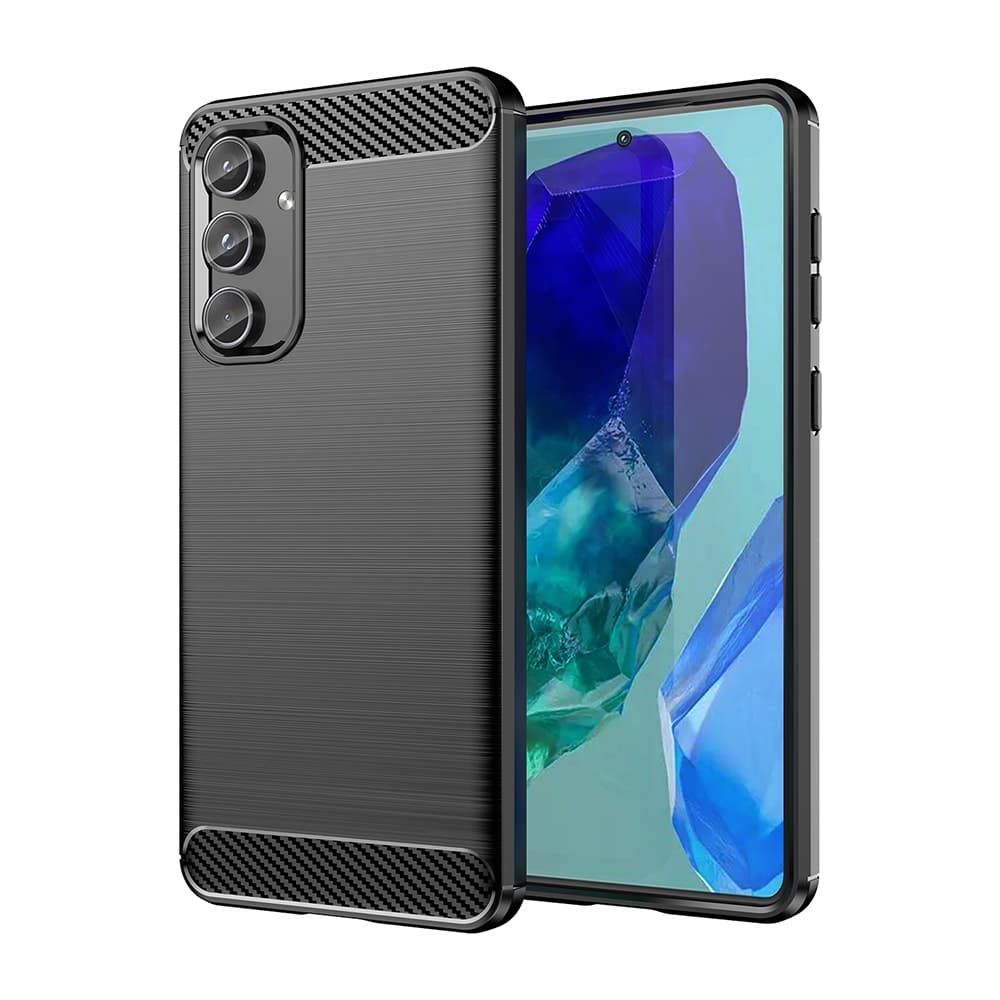 Тънък силиконов (TPU) калъф за Samsung Galaxy M55 (черен) - Techsuit Carbon Silicone Case