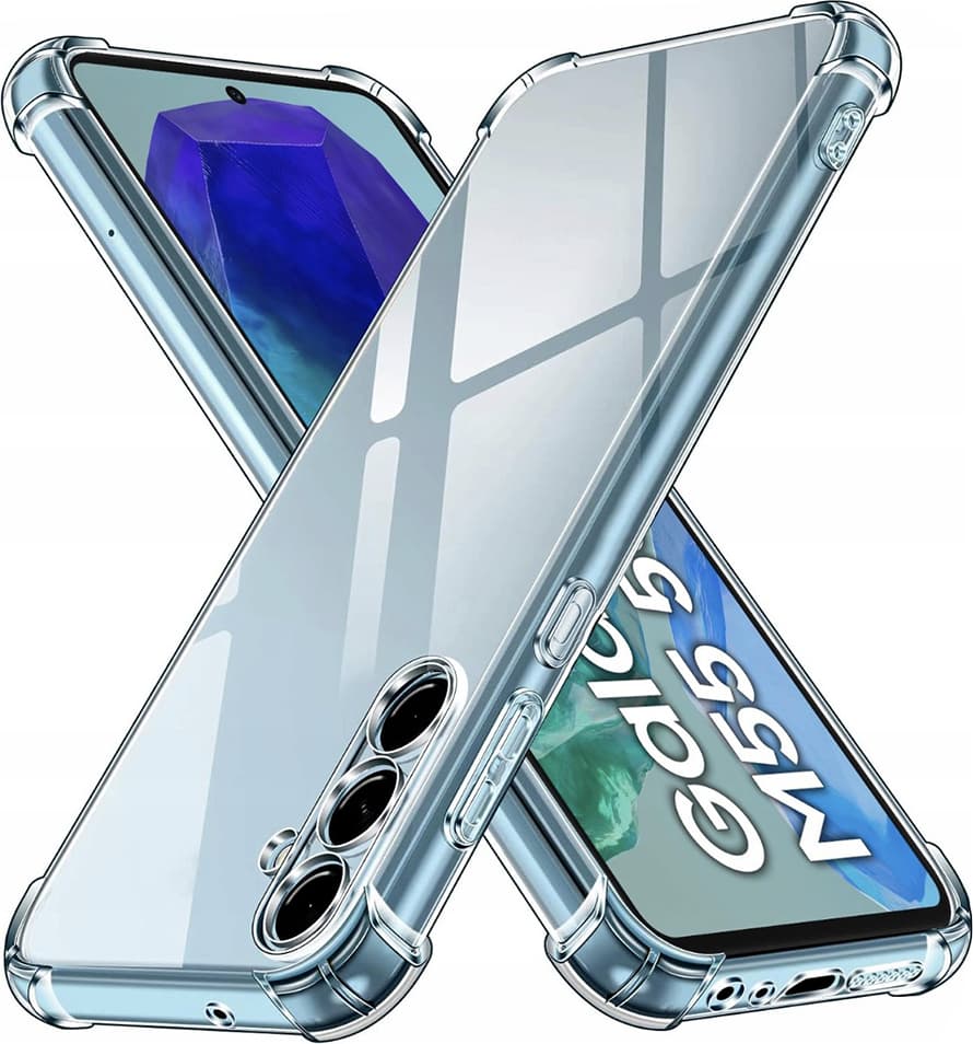 Удароустойчив силиконов (TPU) калъф за Samsung Galaxy M55 (прозрачен) - Techsuit Shockproof Clear Silicone Case