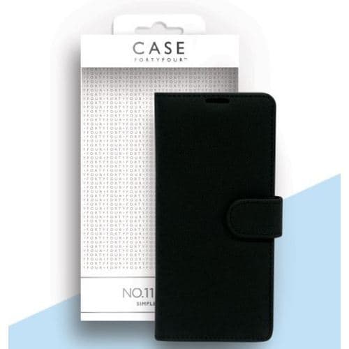 Кожен калъф с поставка за Samsung Galaxy Note 20 - Case FortyFour No.11 Case (черен)