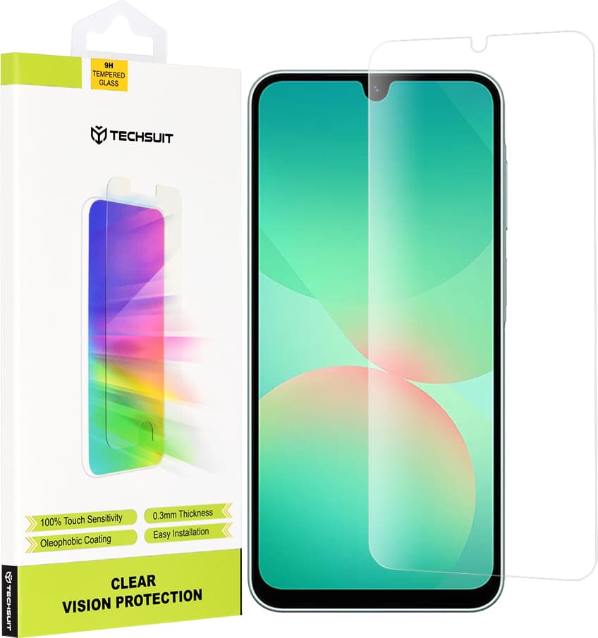 Калено стъклено защитно покритие за дисплея на Samsung Galaxy A26 5G - Techsuit Clear Vision Tempered Glass Screen Protector 2.5D (прозрачен)
