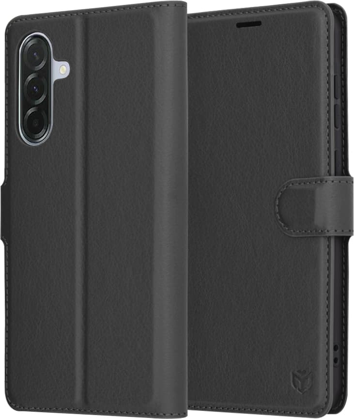 Кожен калъф с поставка и отделение за кр. карти за Samsung Galaxy A36 5G - Techsuit Leather Folio (черен)