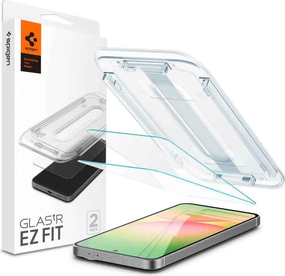 2 броя стъклени защитни покрития за дисплея на Samsung Galaxy S24 FE - Spigen Glas.tR EZ Fit Tempered Glass 2 Pack (прозрачен)