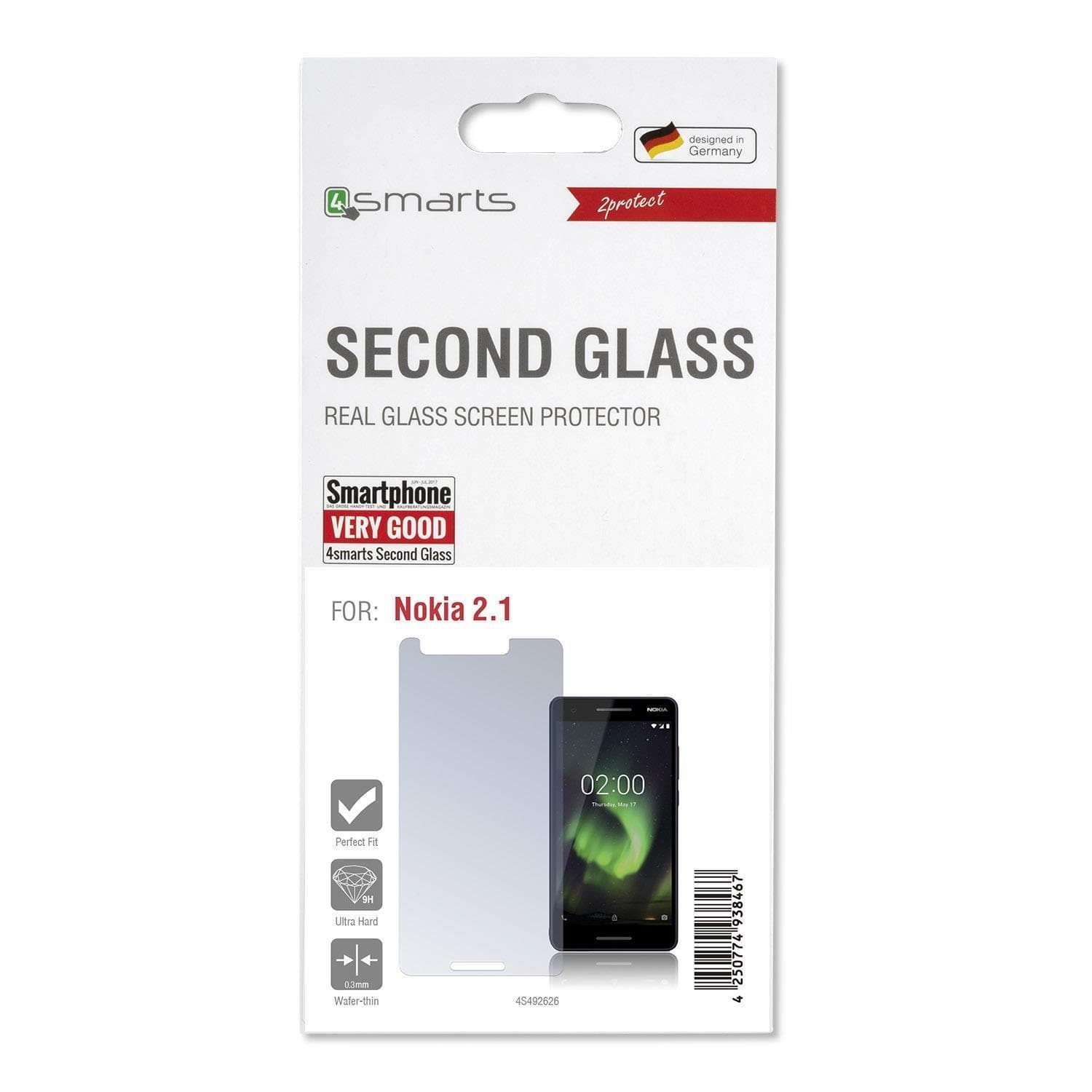 Калено стъклено защитно покритие за дисплея на Nokia 2.1 - 4smarts Second Glass Limited Cover (прозрачен)