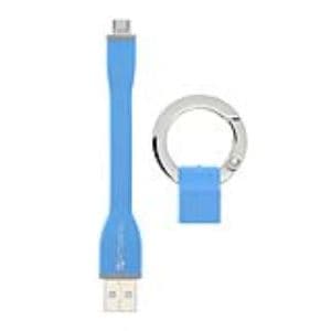 Кабел тип ключодържател за всички устройства с MicroUSB (10 см) - 4smarts KeyRing MicroUSB Cable (син)