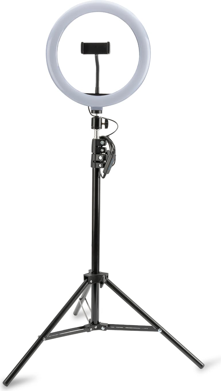 Универсален трипод с LED светлина за смартфони (35-173 см) - 4smarts Selfie Tripod LED LoomiPod XL (черен)