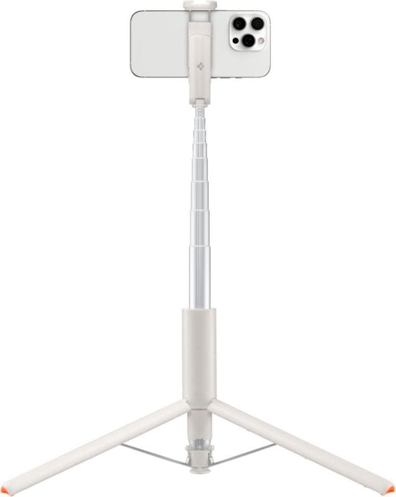 Разтегаем безжичен селфи стик и трипод за мобилни телефони - Spigen S541W Automatic Open Selfie Stick Bluetooth Monopod with Tripod (бежов)