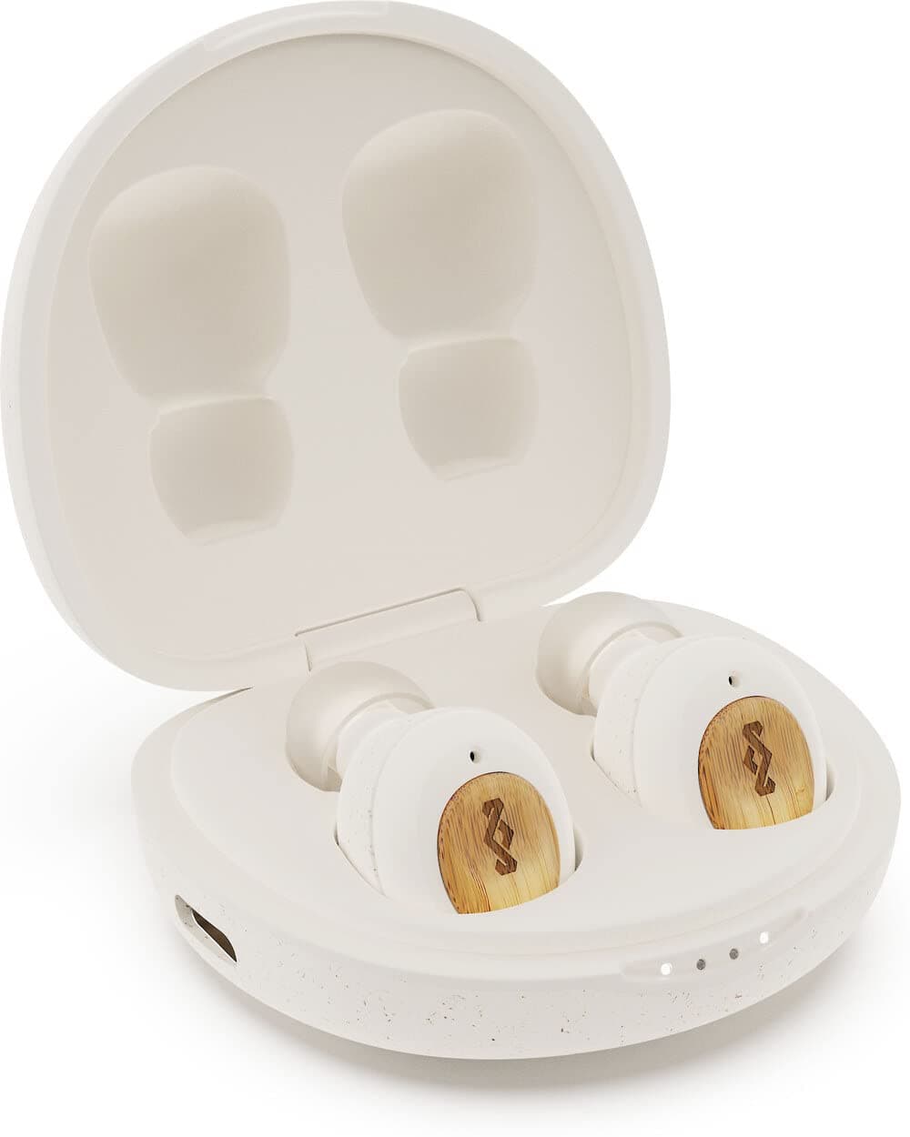 Слушалки House of Marley Champion White EM-JE131-SB, безжични, Bluetooth, микрофон, екологичен материал, степен на защита IPX4, 28 часа работа с кейс, бели