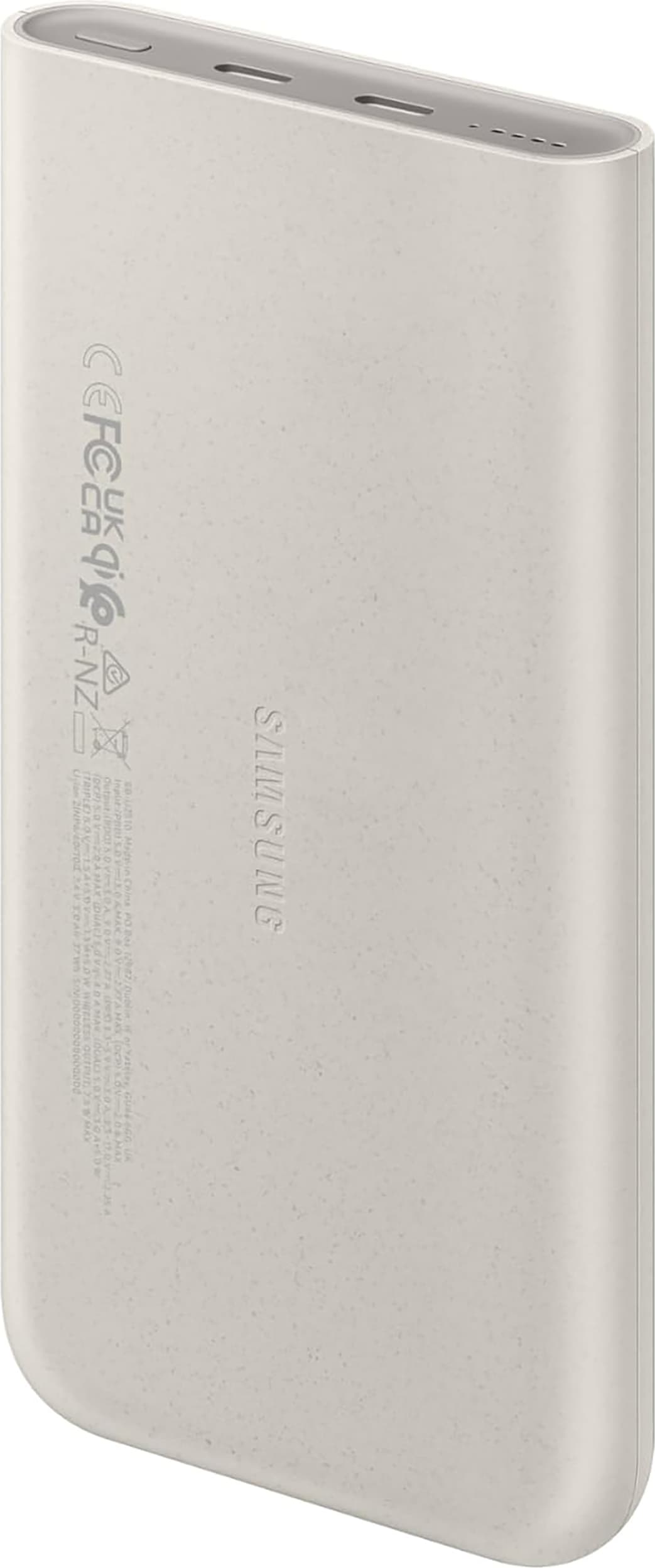 Външна батерия с 2xUSB-C порта и Qi технология за безжично зареждане - Samsung Power Bank 10000 mAh 25W EB-U2510XUEGEU (бежов)