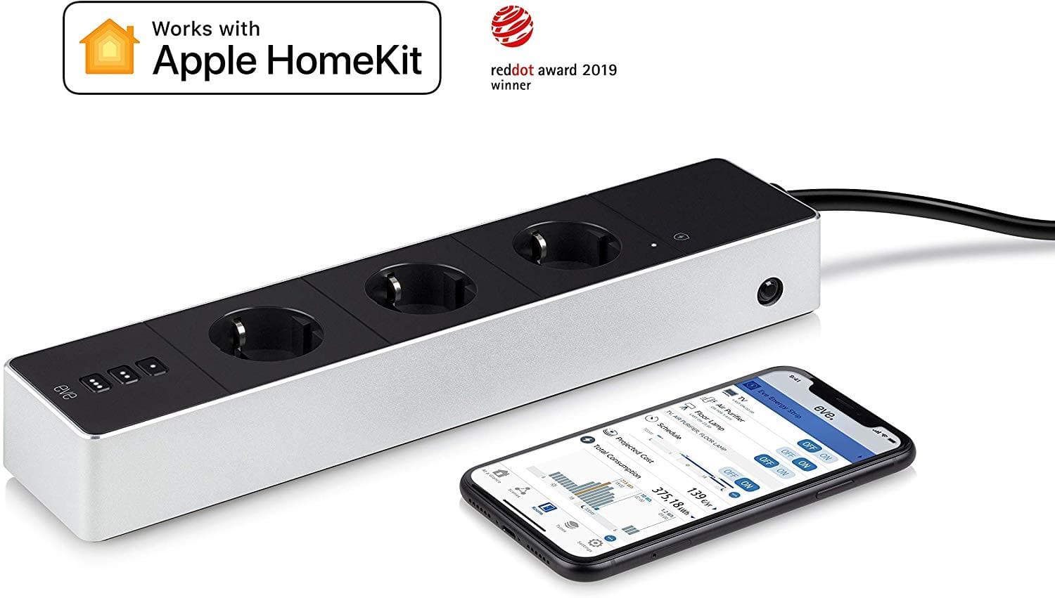 Безжично, управляем разклонител с 3 изхода за iOS устройства - Elgato Eve Energy Strip