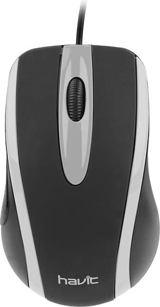 Ергономична жична мишка (за Mac и PC) - Havit MS753 Wired USB Mouse (черен-бял)