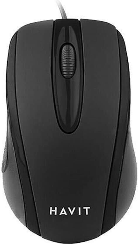 Ергономична жична мишка (за Mac и PC) - Havit MS753 Wired USB Mouse (черен-червен)