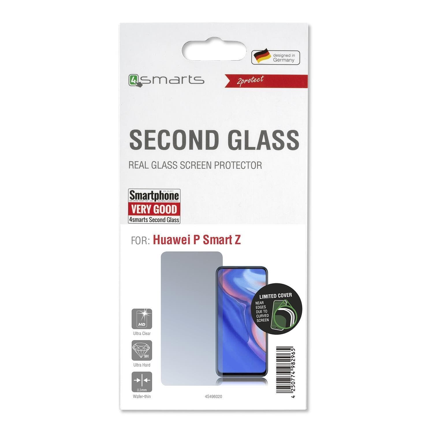 Калено стъклено защитно покритие за дисплея на Huawei P Smart Z - 4smarts Second Glass 2D Limited Cover (прозрачен)