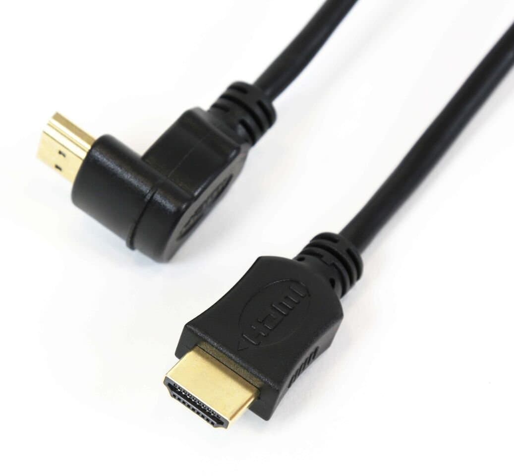 HDMI кабел за мобилни устройства (3 метра) - Omega HDMI Cable v1.4 Gold Angular (черен)