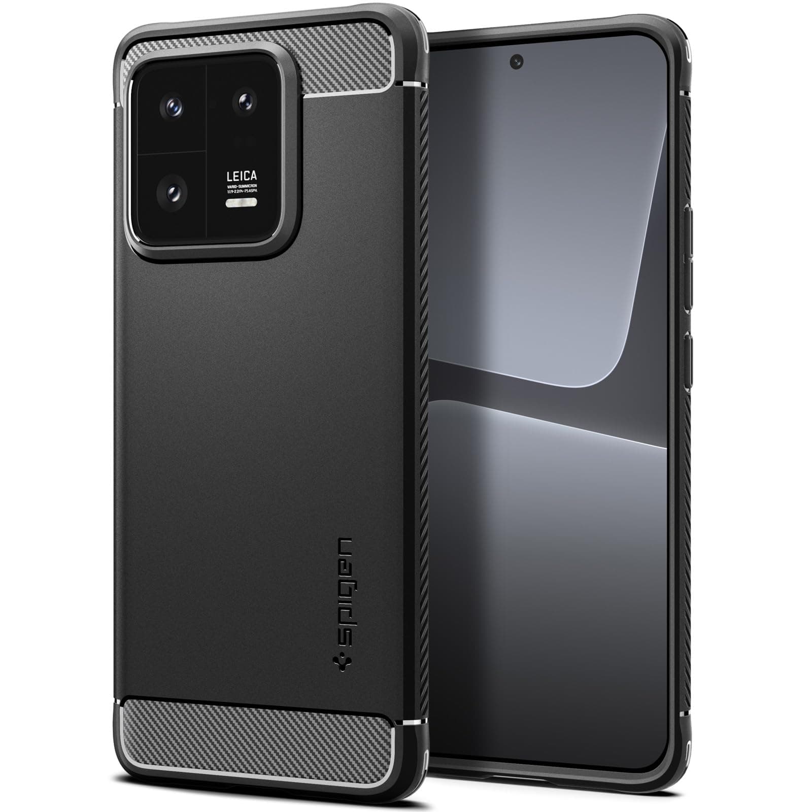 Тънък качествен силиконов (TPU) калъф за Xiaomi 13 Pro - Spigen Rugged Armor Case (черен)