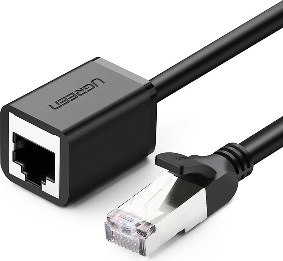 Удължителен Ethernet кабел (100 см) - Ugreen Ethernet Extension Cable RJ45 Cat 6 FTP 1000 Mbps (черен)