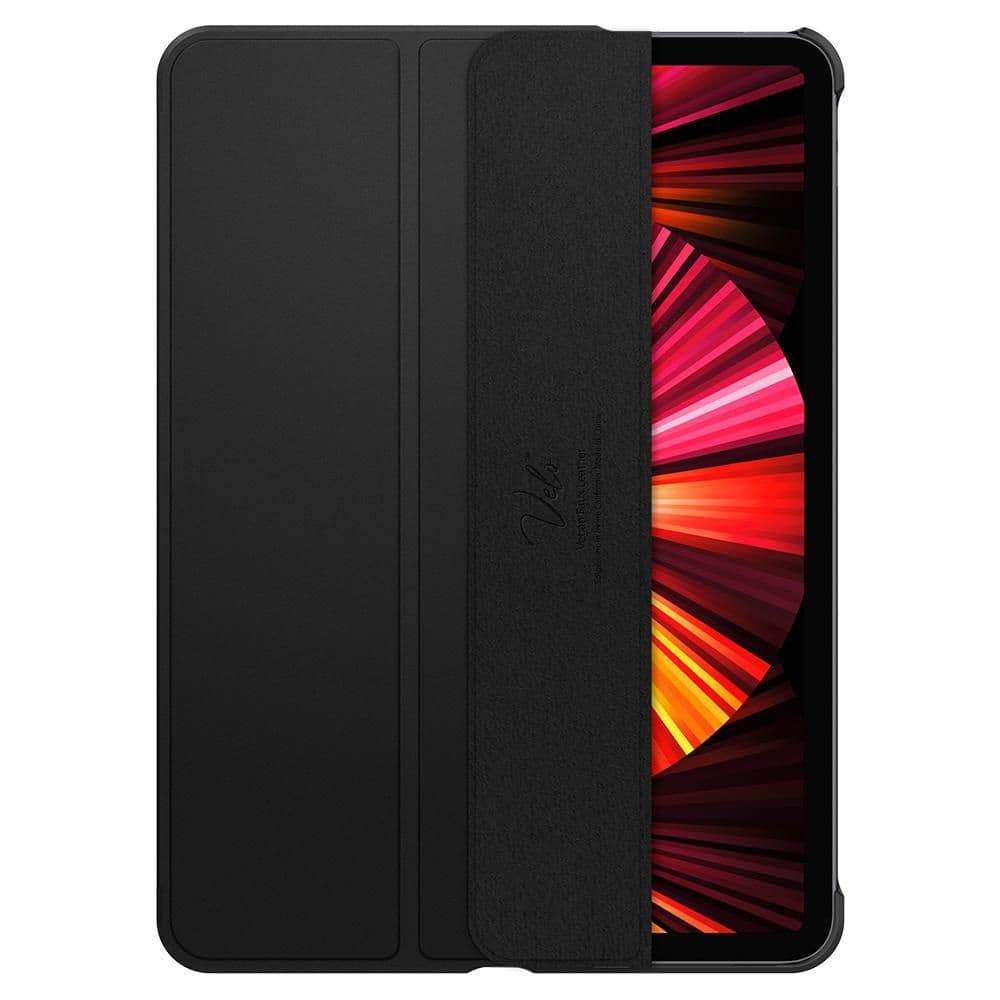 Кожен кейс и поставка за iPad Pro 11 M2 (2022), iPad Pro 11 M1 (2021), iPad Pro 11 (2020), iPad Pro 11 (2018), iPad Air 5 (2022), iPad Air 4 (2020) - Spigen Smart Fold Plus Case (черен)