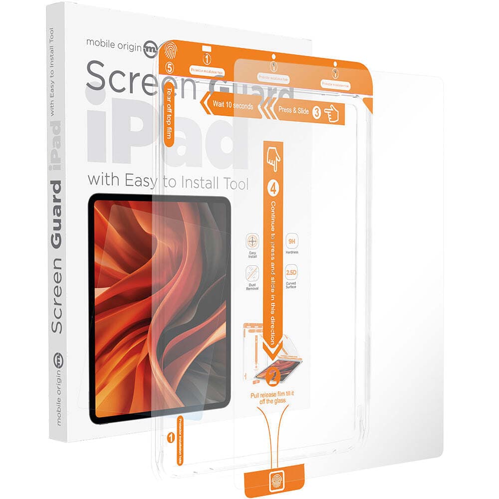 Калено стъклено защитно покритие за дисплея на iPad Air 5 (2022), iPad Air 4 (2020) - Mobile Origin Screen Guard Tempered Glass 2.5D (прозрачен)