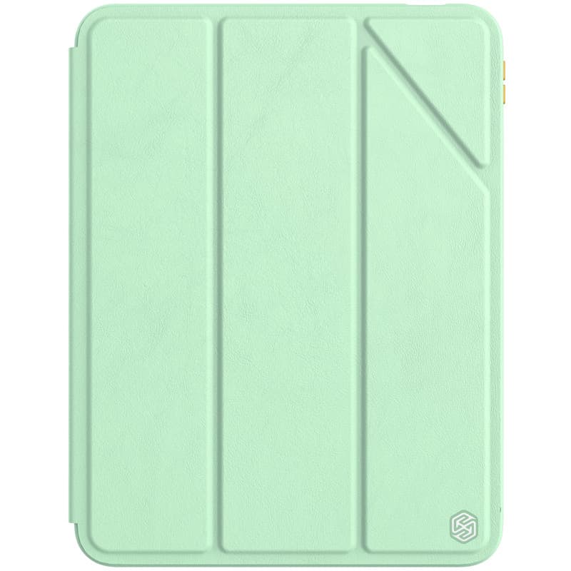 Кожен кейс и поставка с отделение за Apple Pencil за iPad Air 5 (2022), iPad Air 4 (2020) - Nillkin Bevel Leather Case (зелен)
