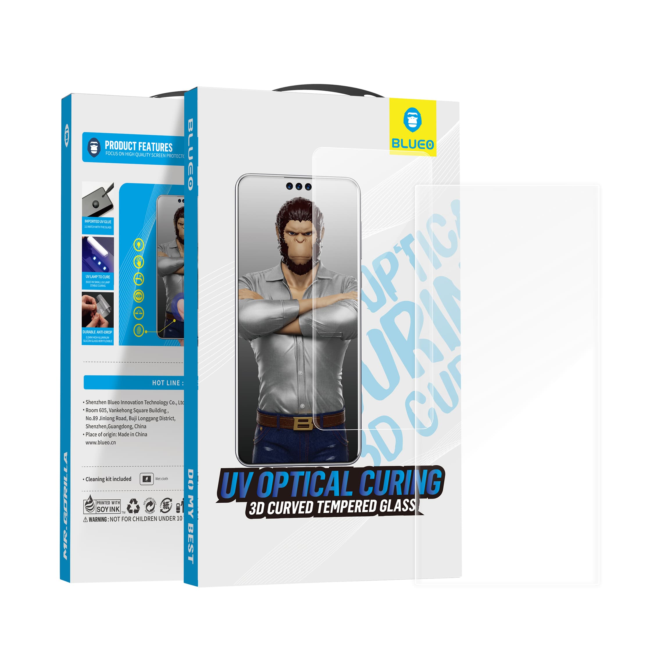 Стъклено защитно покритие с течно лепило и UV лампа за дисплея на Samsung Galaxy S24 Ultra - Blueo Full Glue UV Tempered (прозрачен)