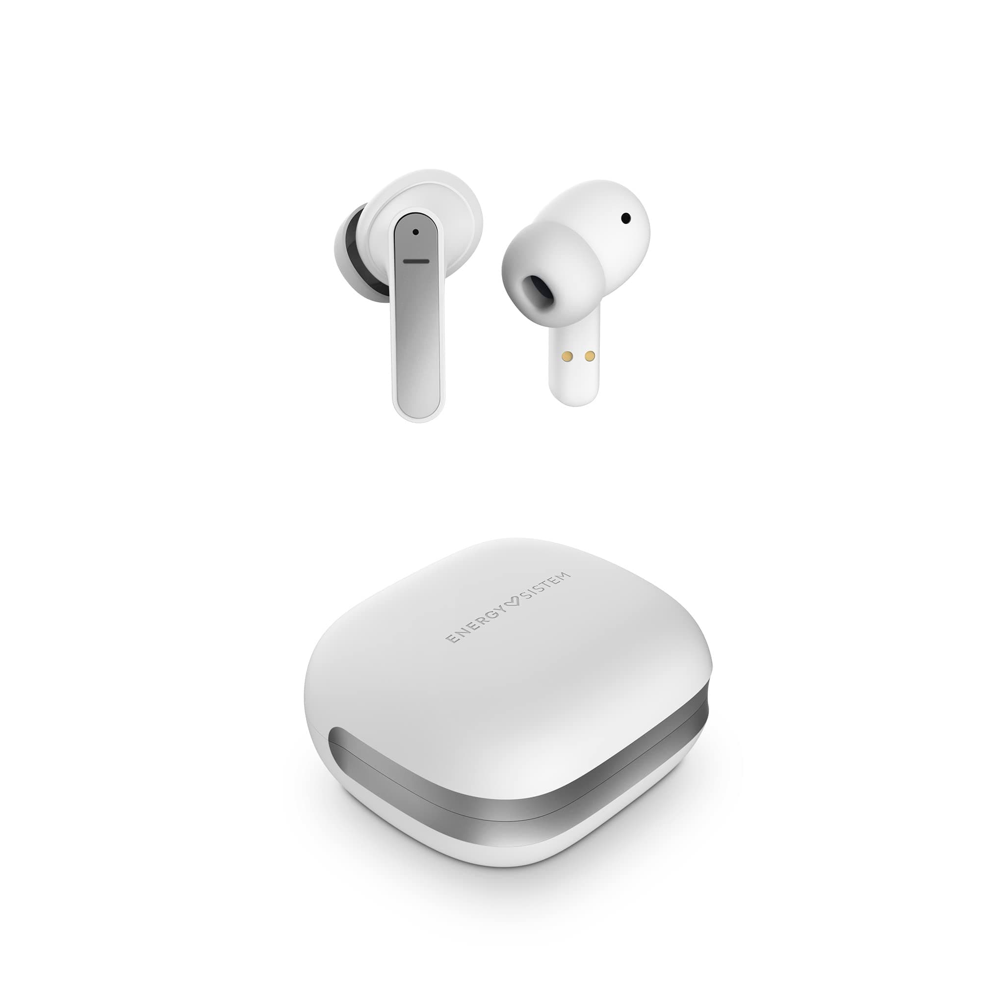 Слушалки Energy Sistem Travel 6, Bluetooth, микрофон, ANC шумопотискане, до 8 часа с едно зареждане, бели