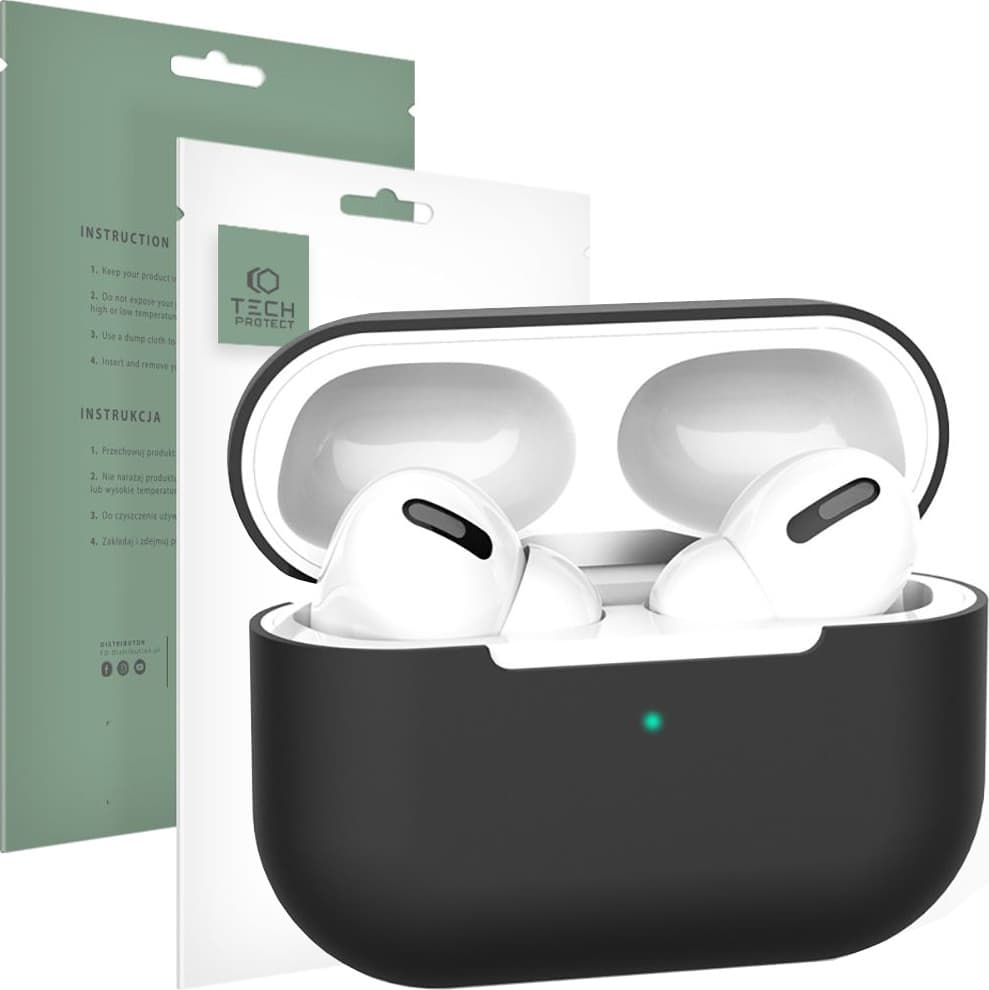 Силиконов (TPU) калъф за Apple AirPods Pro - Tech-Protect Icon TPU Case (черен)