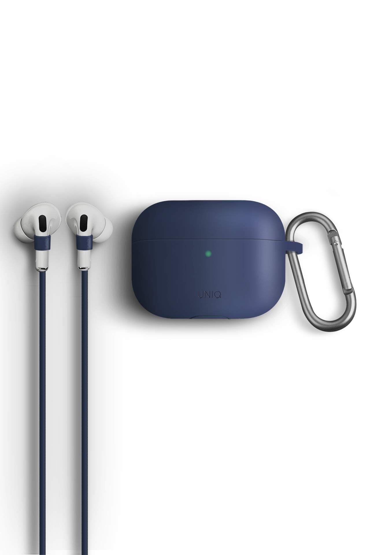 Силиконов (TPU) калъф и силиконово въженце за Apple AirPods Pro - Uniq Vencer Silicone Hang Case (син)