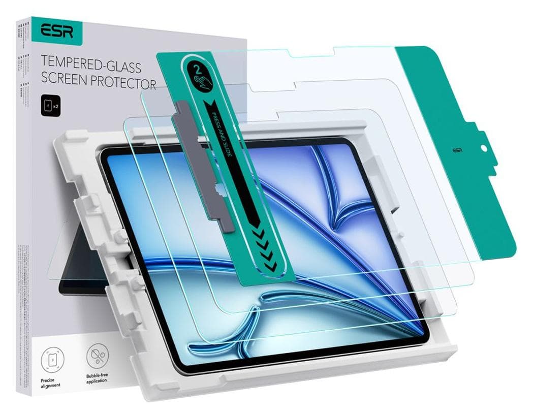 Комплект 2 броя калени стъклени защитни покрития за дисплея на iPad Air 11 (2025), iPad Air 11 (2024) - ESR Tempered Glass Screen Protector Set (прозрачен)