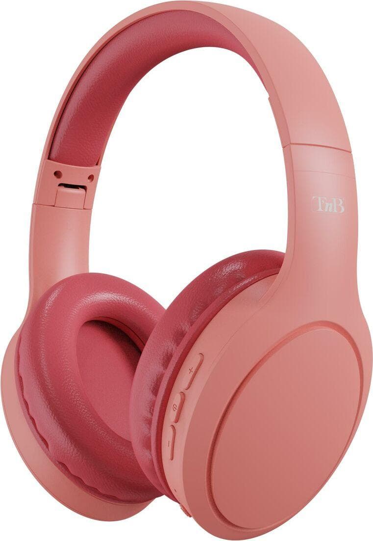 Слушалки TNB Tonality, жични/безжични, микрофон, Bluetooth, 3.5mm жак, USB, време на работа до 30 часа, розови