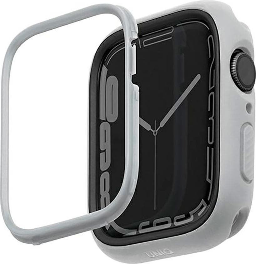 Силиконов (TPU) кейс с две сменяеми поликарбонатни части за Apple Watch 7 45мм, Apple Watch 8 45мм - Uniq Moduo Apple Watch Case (сив)