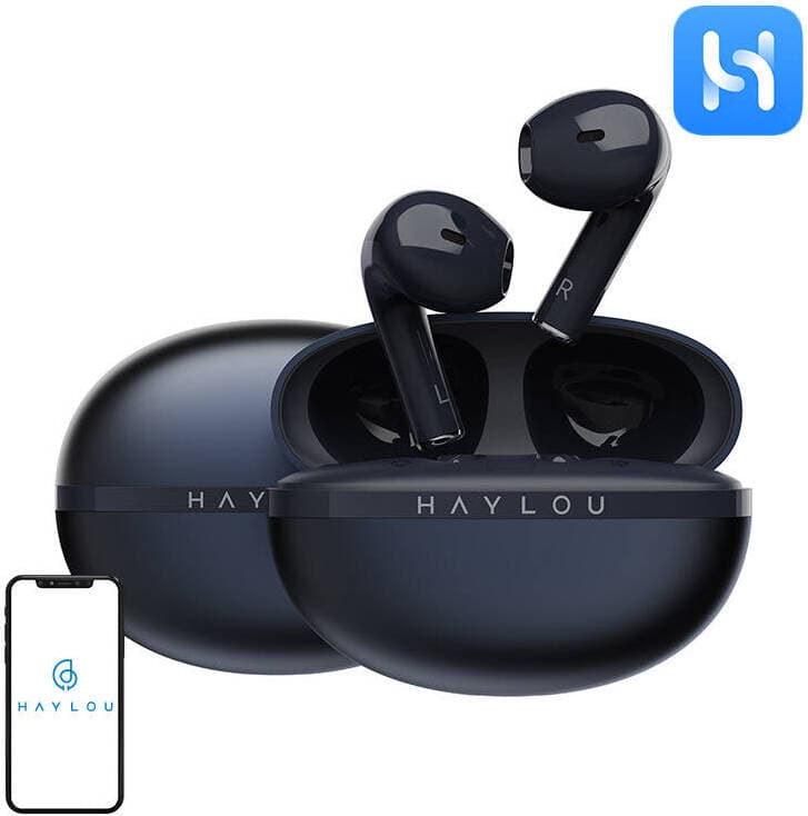 Слушалки Xiaomi Haylou X1 2023, безжични, микрофон, Bluetooth, време на работа до 5.5 часа, сини