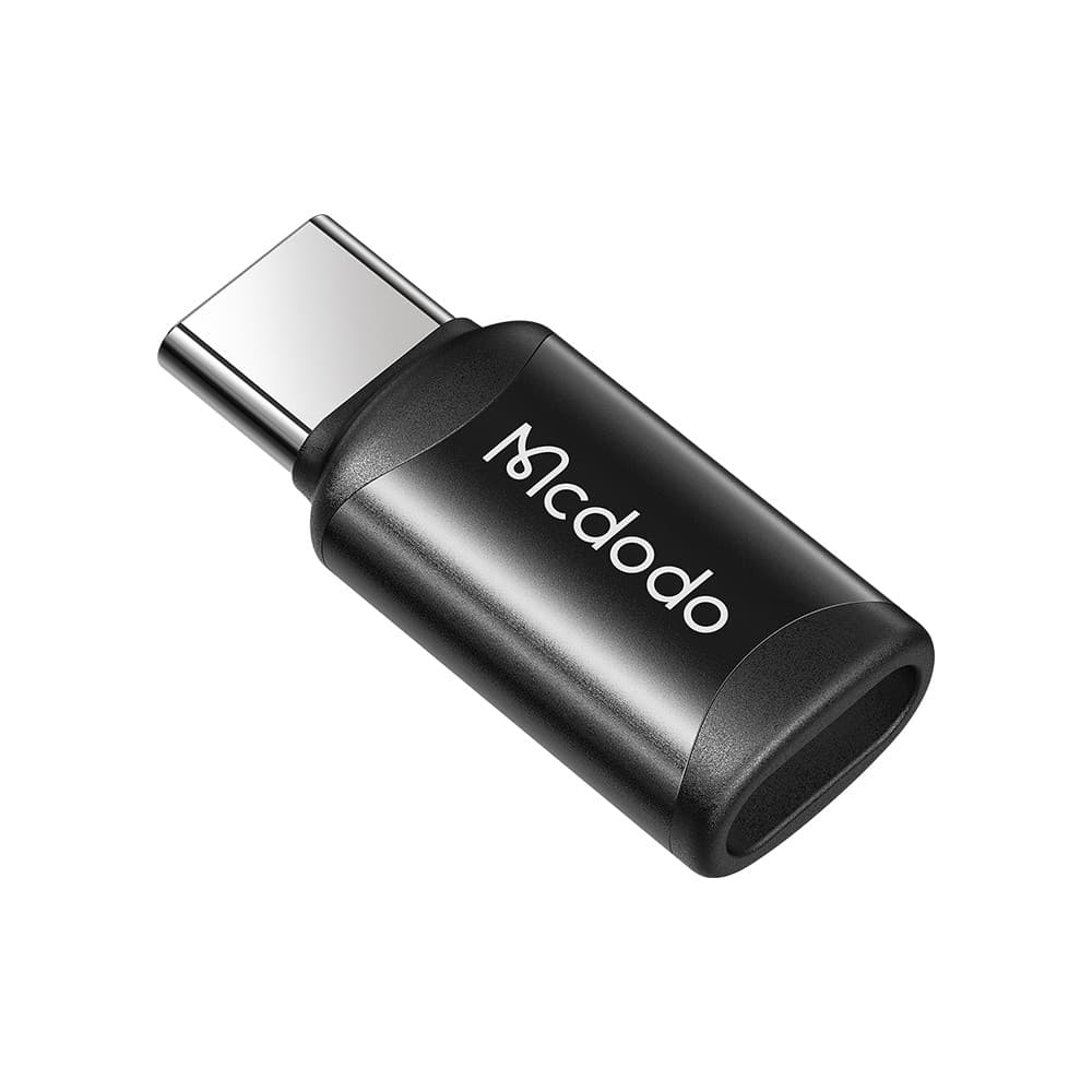 Адаптер от microUSB женско към USB-C мъжко за мобилни устройства с USB-C порт (черен) - Mcdodo Micro USB to USB-C Adapter