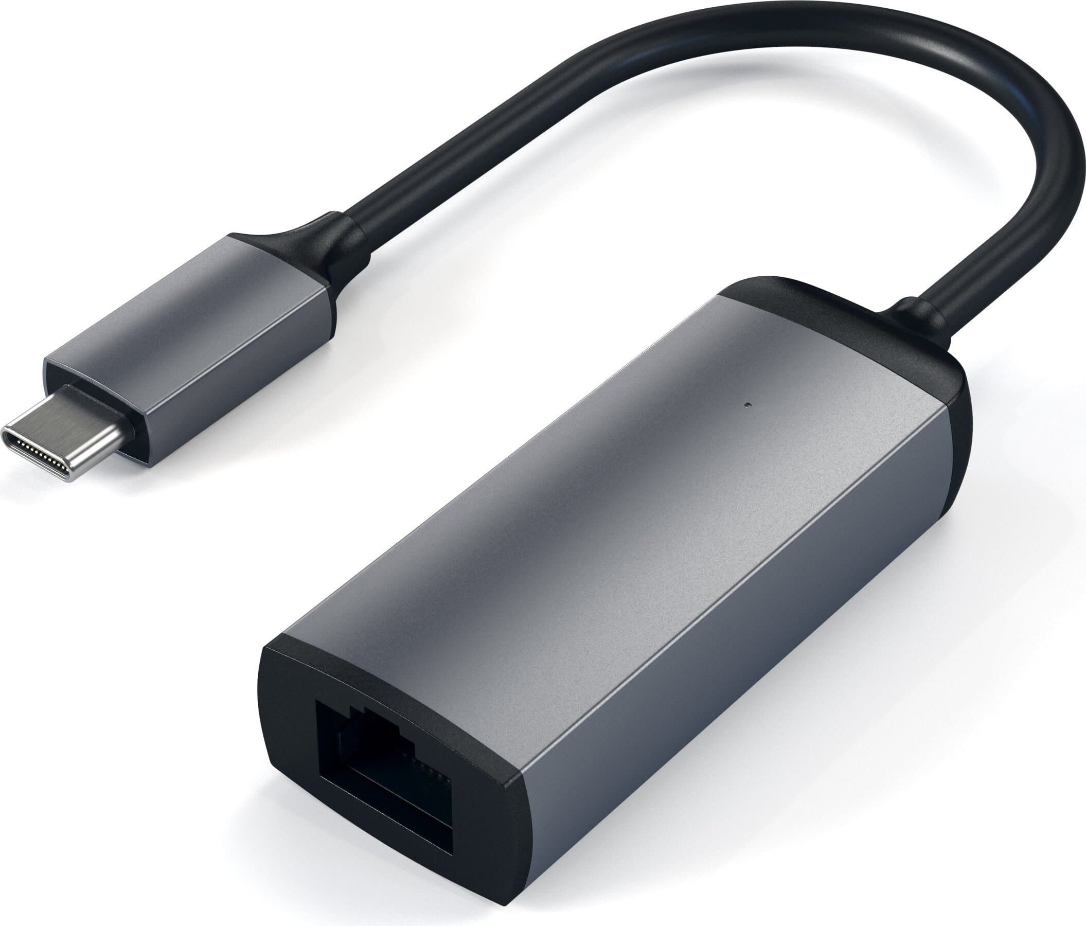 Адаптер за свързване от USB-C към Ethernet - Satechi Aluminum USB-C to Ethernet Adapter (тъмносив)