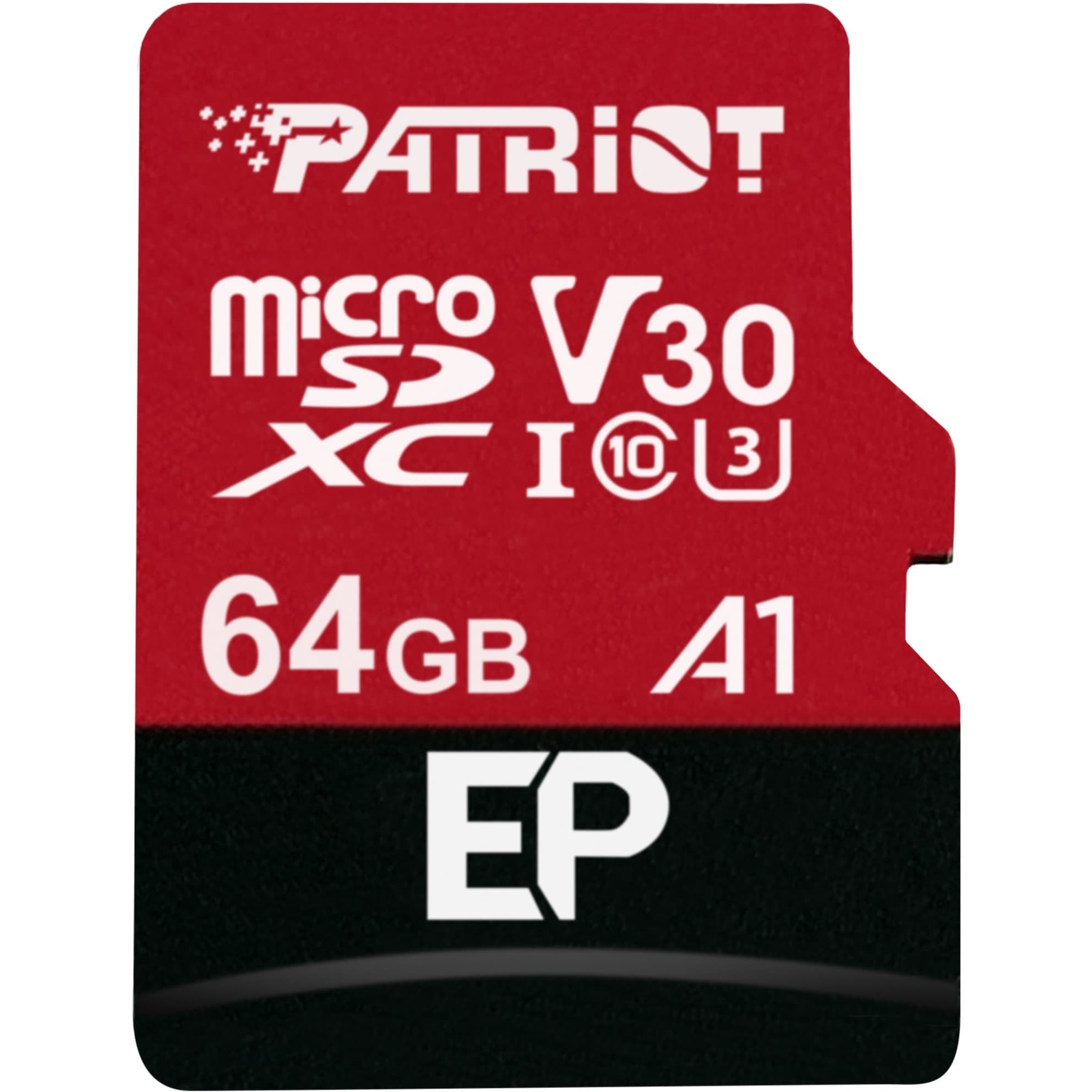 Patriot EP Series microSDXC 64GB UHS-1 U3 V30 A1 (клас 10) - microSDXC памет със SD адаптер за мобилни устройства