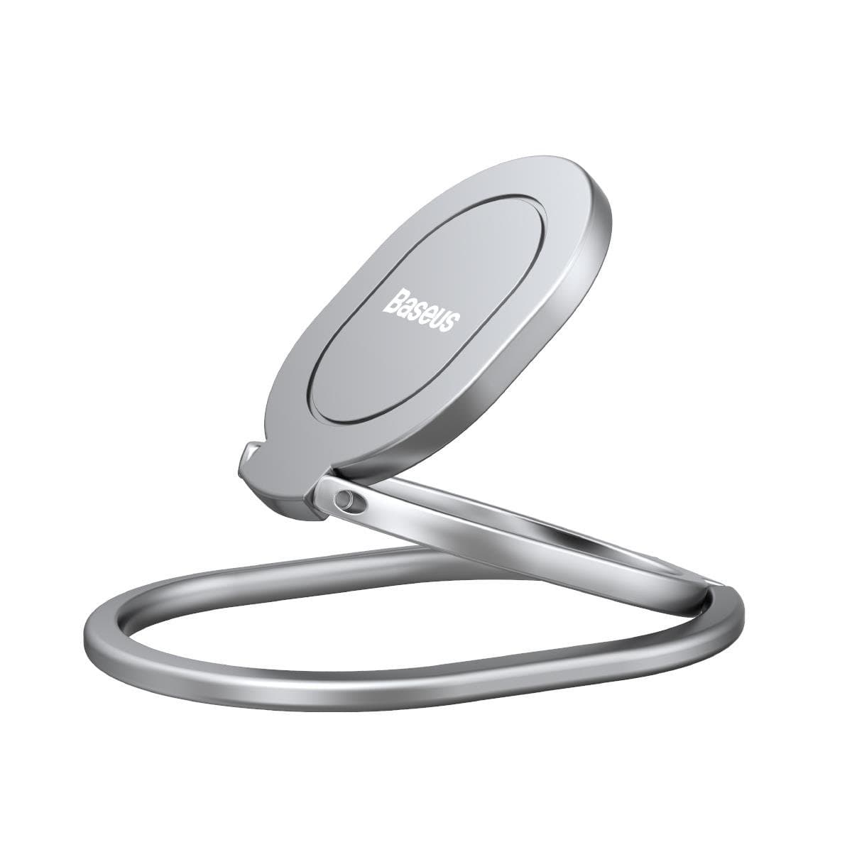 Поставка и аксесоар против изпускане на вашия смартфон - Baseus Rails Phone Ring Holder (LUGD000012) (сребрист)