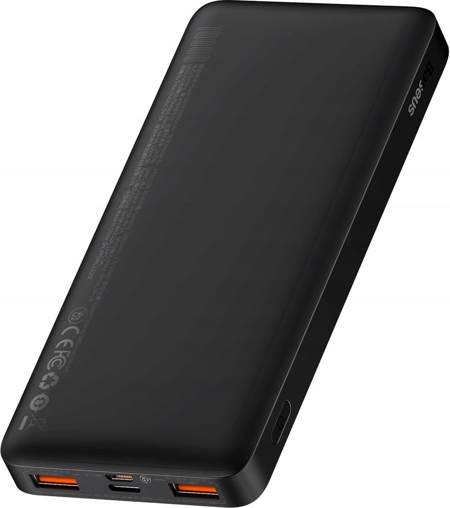 Външна батерия с 1xUSB-C и 2xUSB-A изходи с технология за бързо зареждане - Baseus Bipow Digital Display Power Bank 20W 10000 mAh (PPBD050301) (черен)