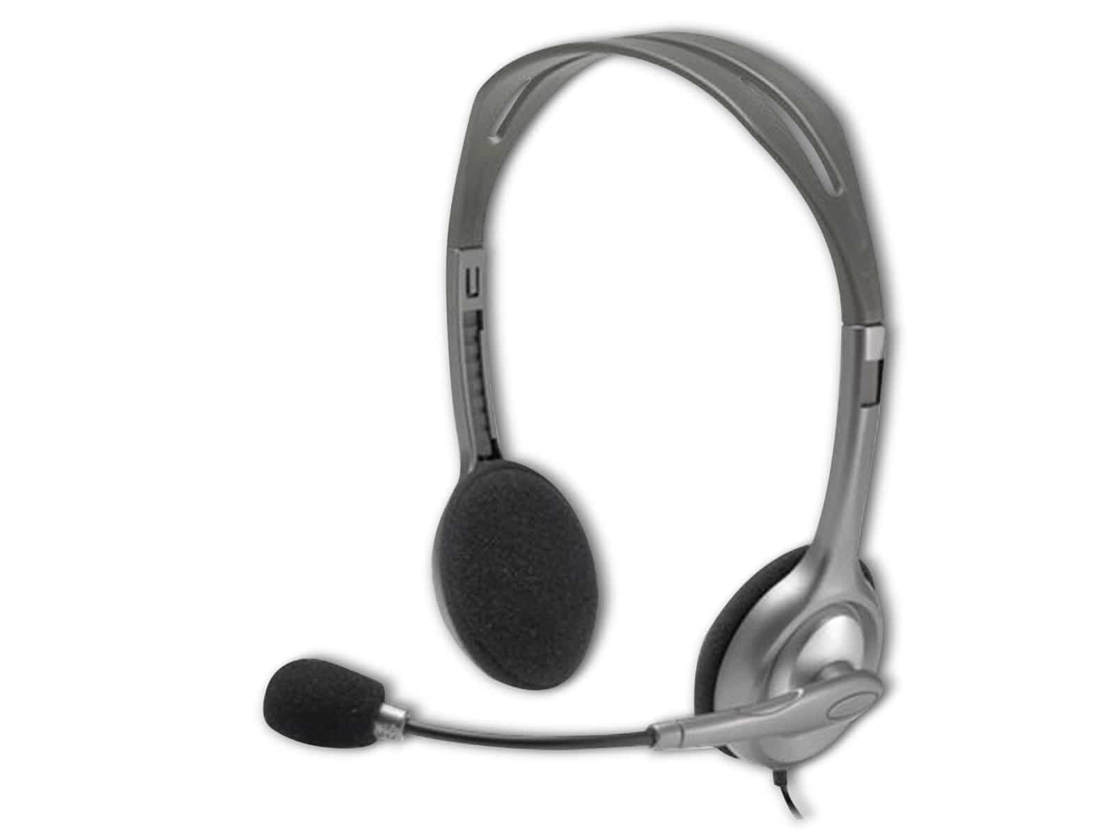 Слушалки Logitech H110, микрофон, сиви