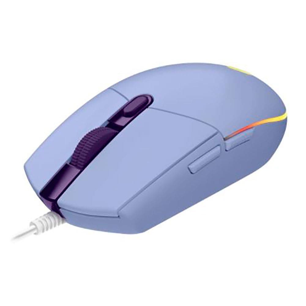 Мишка Logitech G102 LIGHTSYNC, оптична (8000 dpi), USB, гейминг, лилава, 6 програмируеми бутона, Lightsync RGB подсветка